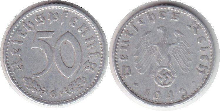 Foto Drittes Reich 50 Pfennig 1943