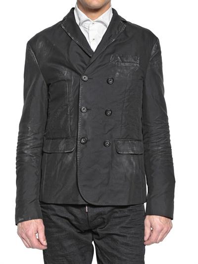 Foto dsquared dirtied crinkled cotton silk jacket