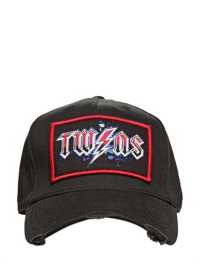 Foto dsquared gorra de baseball en gabardina de algodón twin