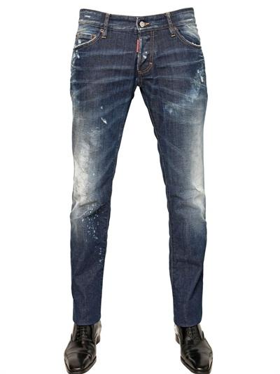 Foto dsquared jeans de denim ajustado slim fit 18cm