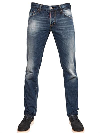 Foto dsquared jeans de denim slim fit desgastados 19cm