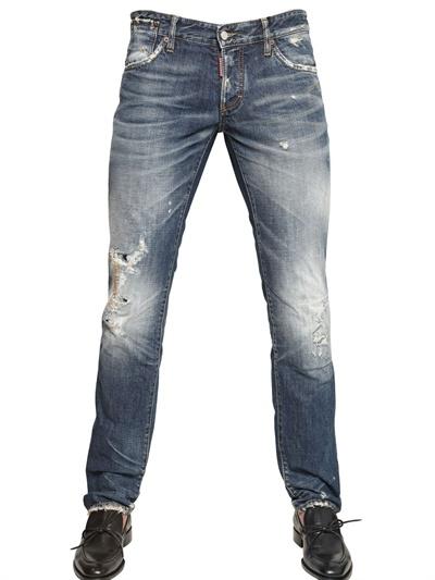 Foto dsquared jeans de denim slim fit lavado thorn 18.5cm