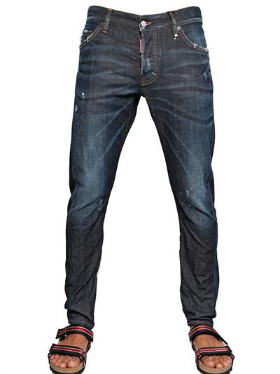 Foto dsquared jeans en denim ajustado blue crash 16.5cm