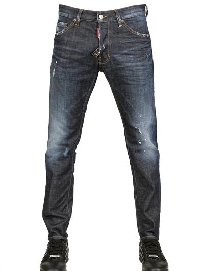 Foto dsquared jeans en denim ajustado blue crash 16.5cm