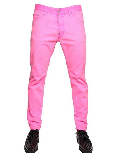 Foto dsquared jeans en denim ajustado cool guy color neón 16.5cm