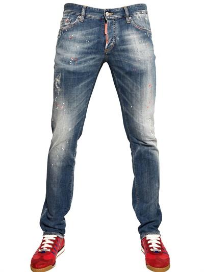 Foto dsquared jeans neón slim fit de denim ajustado 19cm