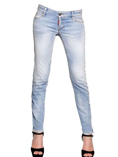Foto dsquared jeans super slim denim de algodón ajustado