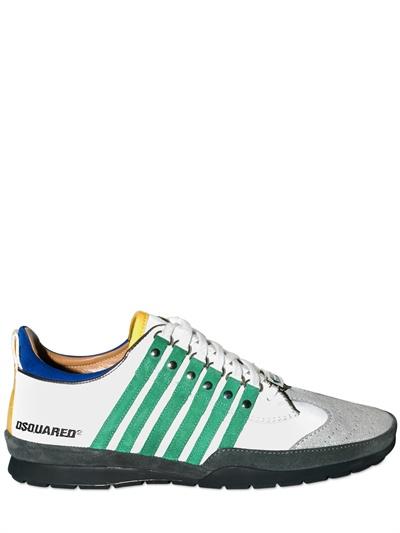 Foto dsquared patent striped glitter suede sneaker