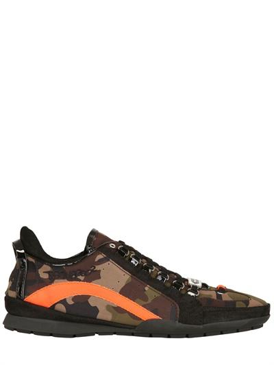 Foto dsquared tenis de piel y nylon tech camuflaje