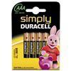 Foto Duracell MN2400B4S - simply aaa 4 pack