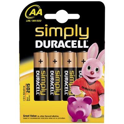 Foto duracell pila alcalina simply mn-1500 lr-06 pack 4 unidades