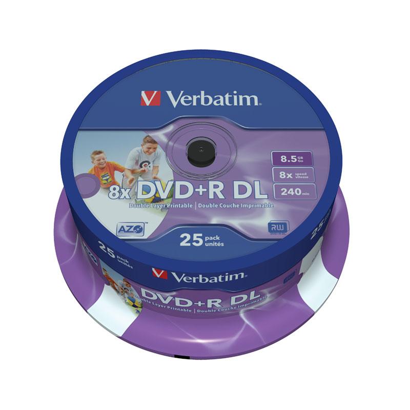 Foto Dvd+r doble capa 8x verbatim ff printable 25uds (singapur)