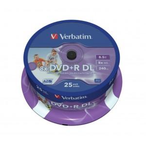 Foto DVD+R Doble Capa Imprimible Verbatim 8.5GB X8 25Pcs Tarrina
