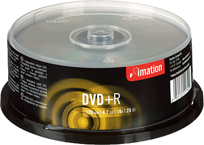 Foto DVD+R Imation 4,7 GB- 16x bobina 120min (25 uds)
