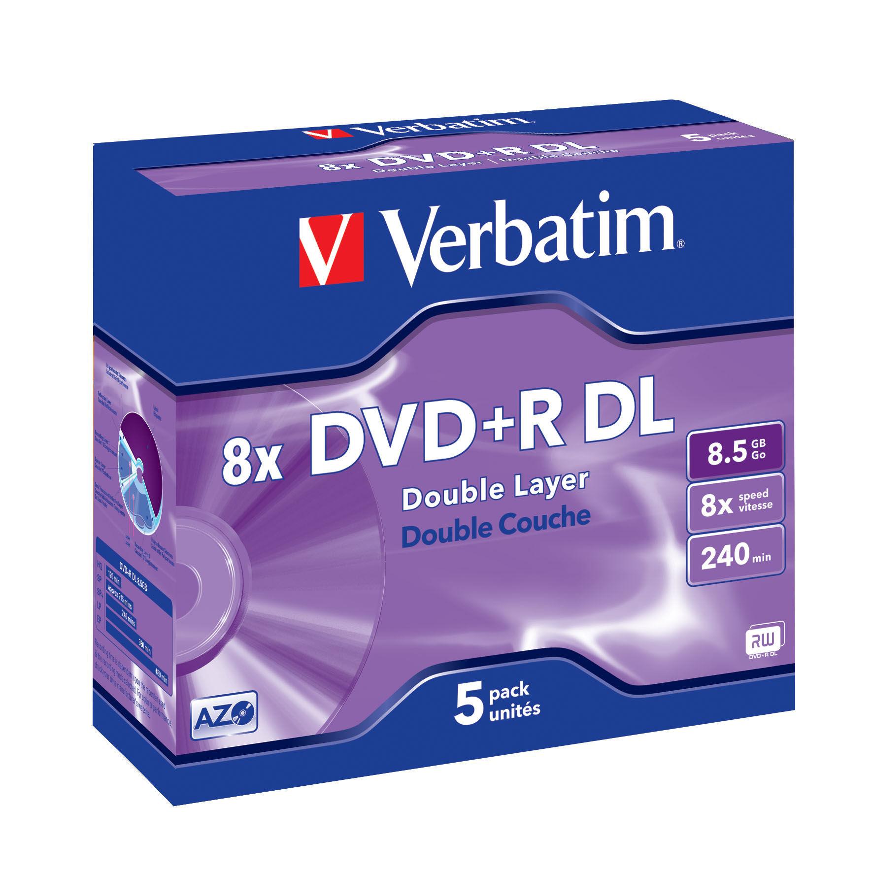 Foto dvd+r verbatim doble capa 8,5gb (caja jewel) (compatible)