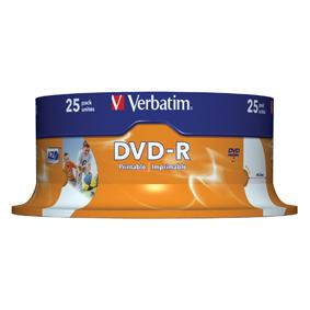 Foto Dvd-r 4.7 gb 16x matt silver imprimible pack de 25 uds.