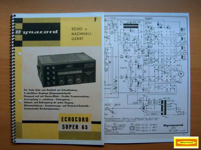 Foto Dynacord Echocord S-65 -operating Instruction Manual-