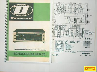 Foto Dynacord Echocord S76 Operating Instruction Manual Rare