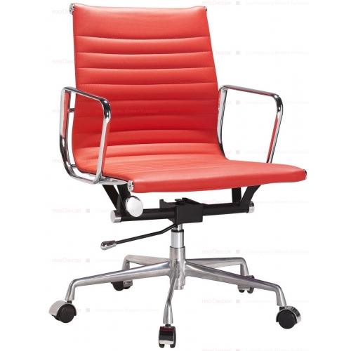 Foto Eames Office Chair - Silla de Oficina Eames en Cuero Rojo - Reproducción