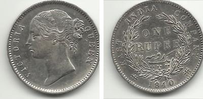 Foto East India Company - 1 Rupee Silver- 1840 - 01205