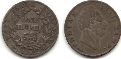 Foto East India Company Bombay- 1 Rupee Silver- 1835 - 00141