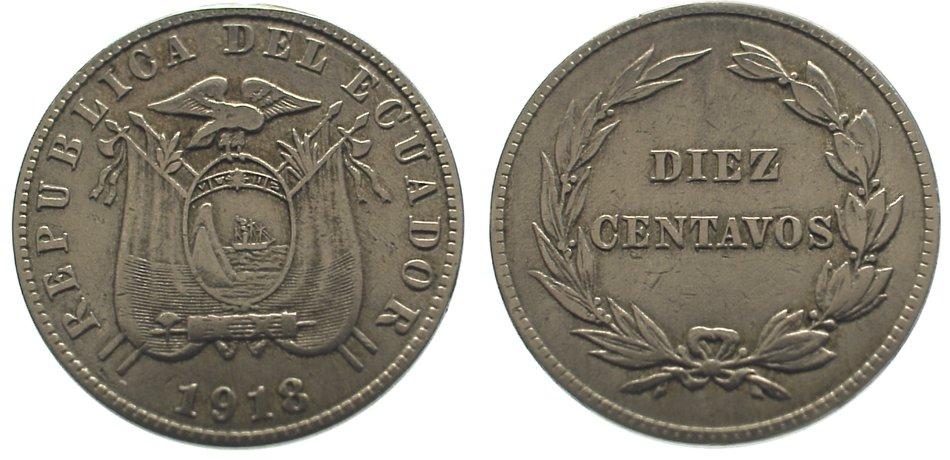 Foto Ecuador 10 Centavos 1918