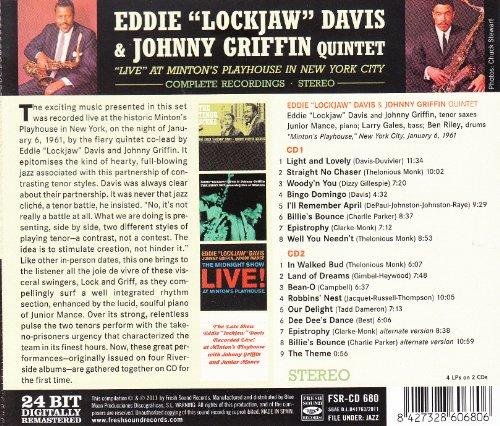 Foto Eddie Lockjaw Davis & Johnny Griffin Quintet. Live at Mintons Playhouse in New York City. Complete Recordings