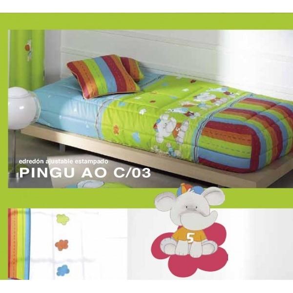 Foto Edredón ajustable infantil estampado Pingu