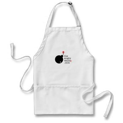 Foto El delantal enojado del camarero - pequeña bomba