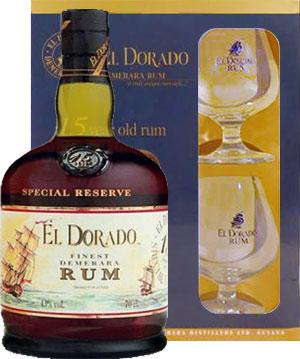 Foto El Dorado 15 Jahre mit Gläser 0,7 ltr Rum