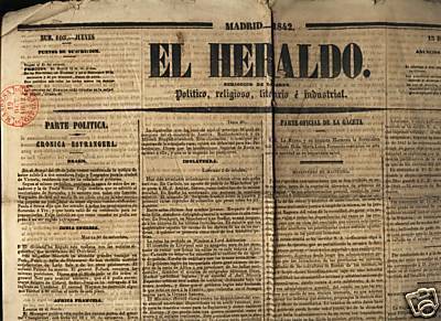 Foto El Heraldo Marca Prefilatélica Manresa Cataluña 1842