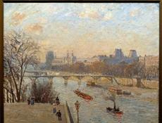 Foto El Louvre y el puente de las artes en París. de Camille Pissarro