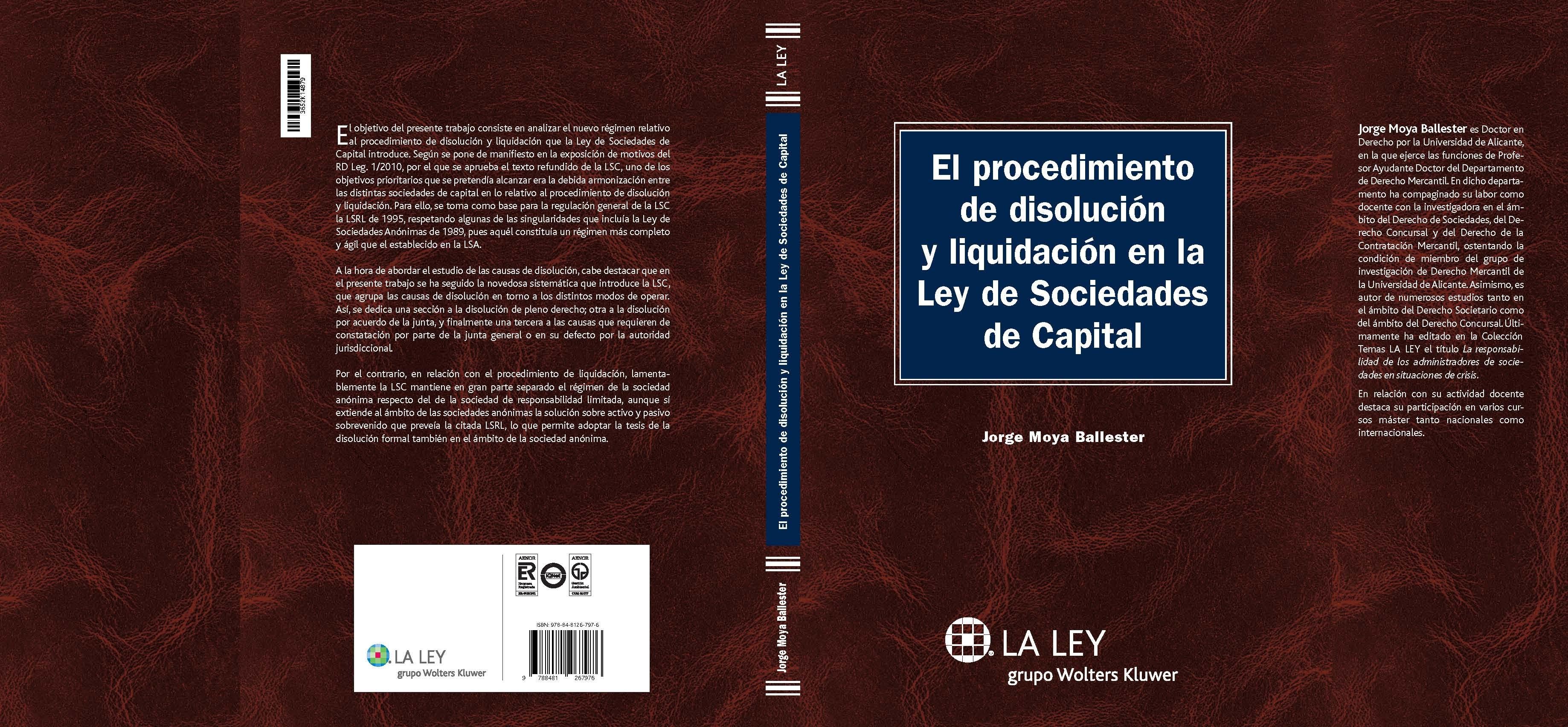 Foto El procedimiento de disolución y liquidación en la Ley de Sociedades de Capital