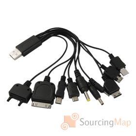Foto El puerto USB se conecta el cargador 10 Kit de cable negro para el iPhone 3G 3GS
