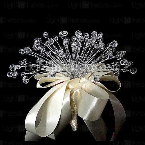 Foto elegante forma libre de la boda nupcial ramo de flores de cristal