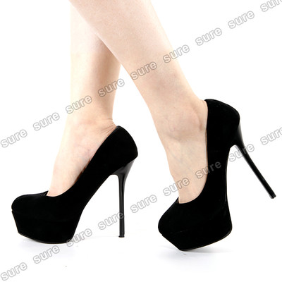 Foto Elegante Zapatos Calzados Mujer Tacones De Plataforma Tac�n 14cm Talla 38 Negro