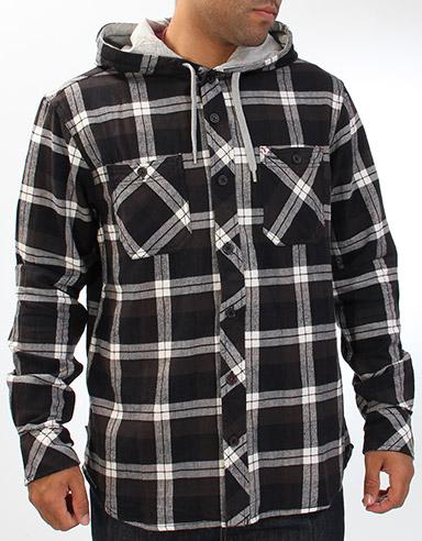 Foto Element Heron Hooded flannel shirt - Black