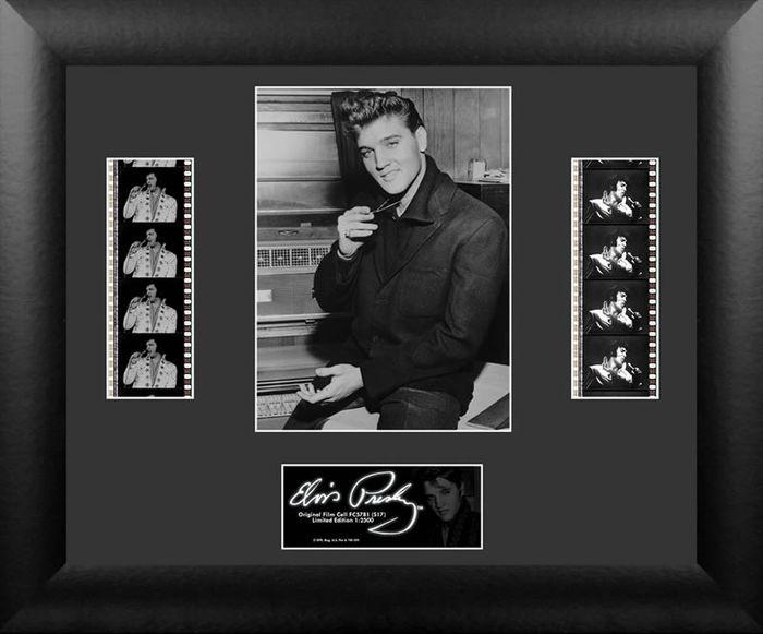 Foto Elvis Presley Recortes De Carrete En Caja De Madera Thoughtful