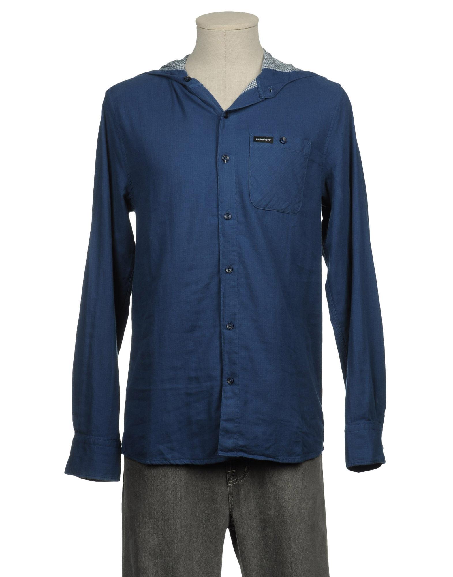 Foto elwood camisas de manga larga Hombre Azul francés