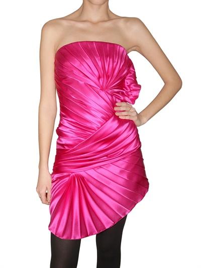 Foto emanuel ungaro pleated hammered satin dress