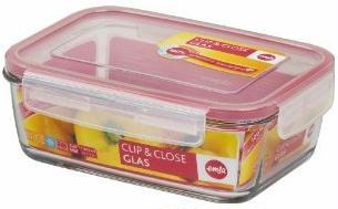 Foto EMSA Bote contenedor de vidrio CLIP & CLOSE, rectangular, 850 ml (H.Nr