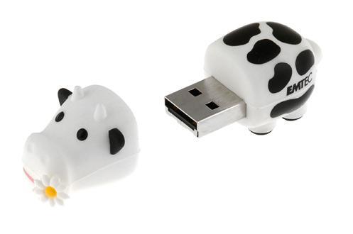 Foto EMTEC Memoria USB Emtec 8 Gb M318 Cow blanco y negro