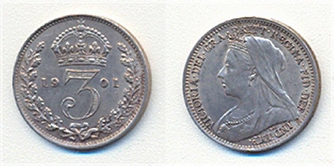 Foto England 3 Pence 1901
