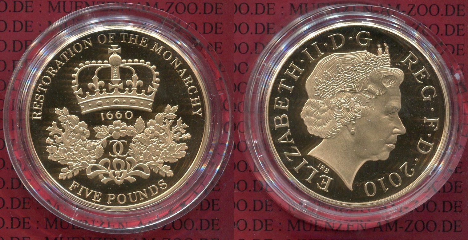 Foto England Great Britain Uk Großbritannien Gold Proof 5 Pfund 2010