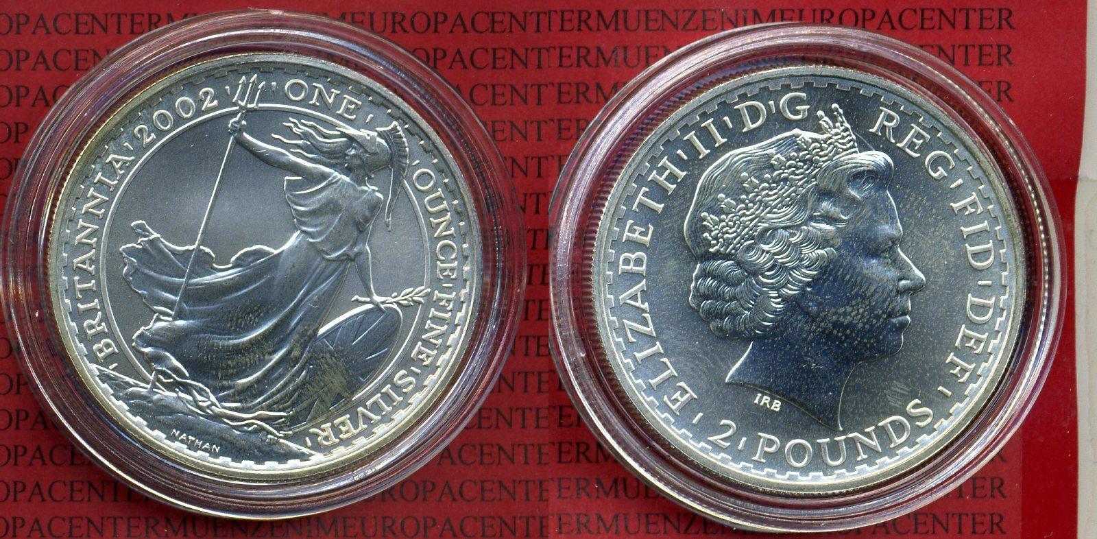 Foto England Großbritannien Uk 2 Pfund, Pounds Britannia 2002