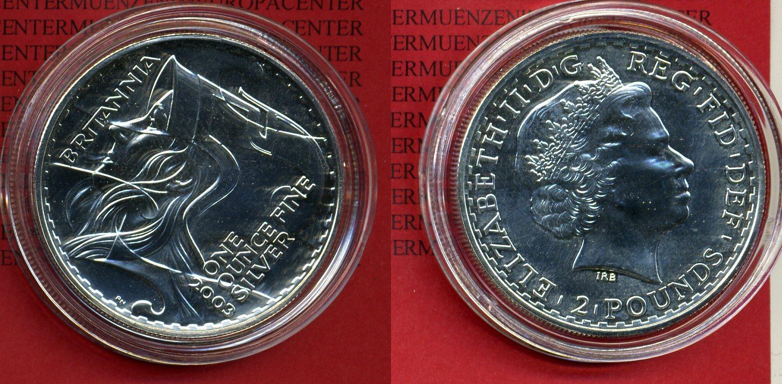 Foto England Großbritannien Uk 2 Pfund, Pounds Britannia 2003