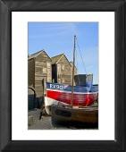 Foto Enmarcado 25x20cm imprimir of Barco de pesca y tiendas netos,...