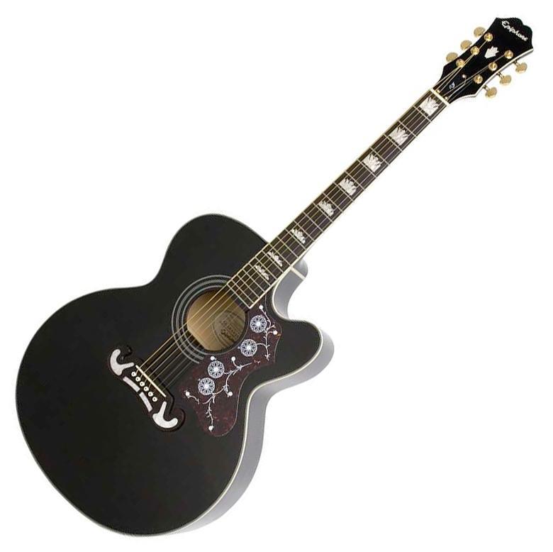 Foto Epiphone EJ-200CE Black Guitarra Acustica Electrica