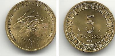 Foto Equatorial Guinea - 5 Francs - 1985 - 01343