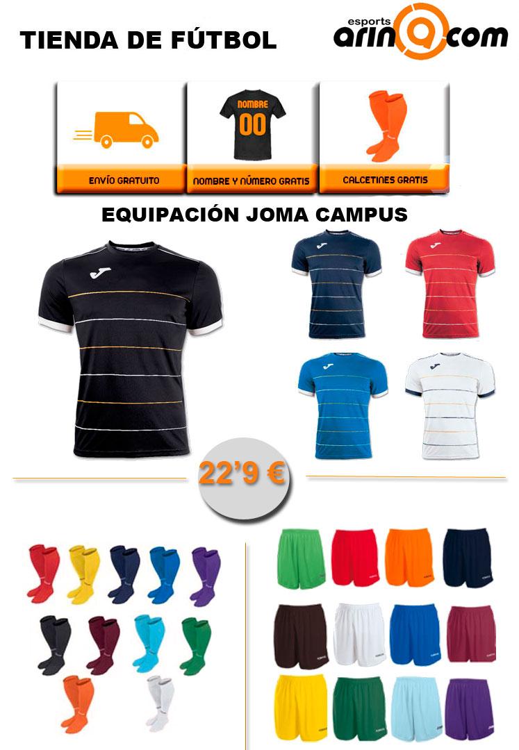 Foto Equipación JOMA CAMPUS, regalo medias, envío y nombre + número. - Envio 24h